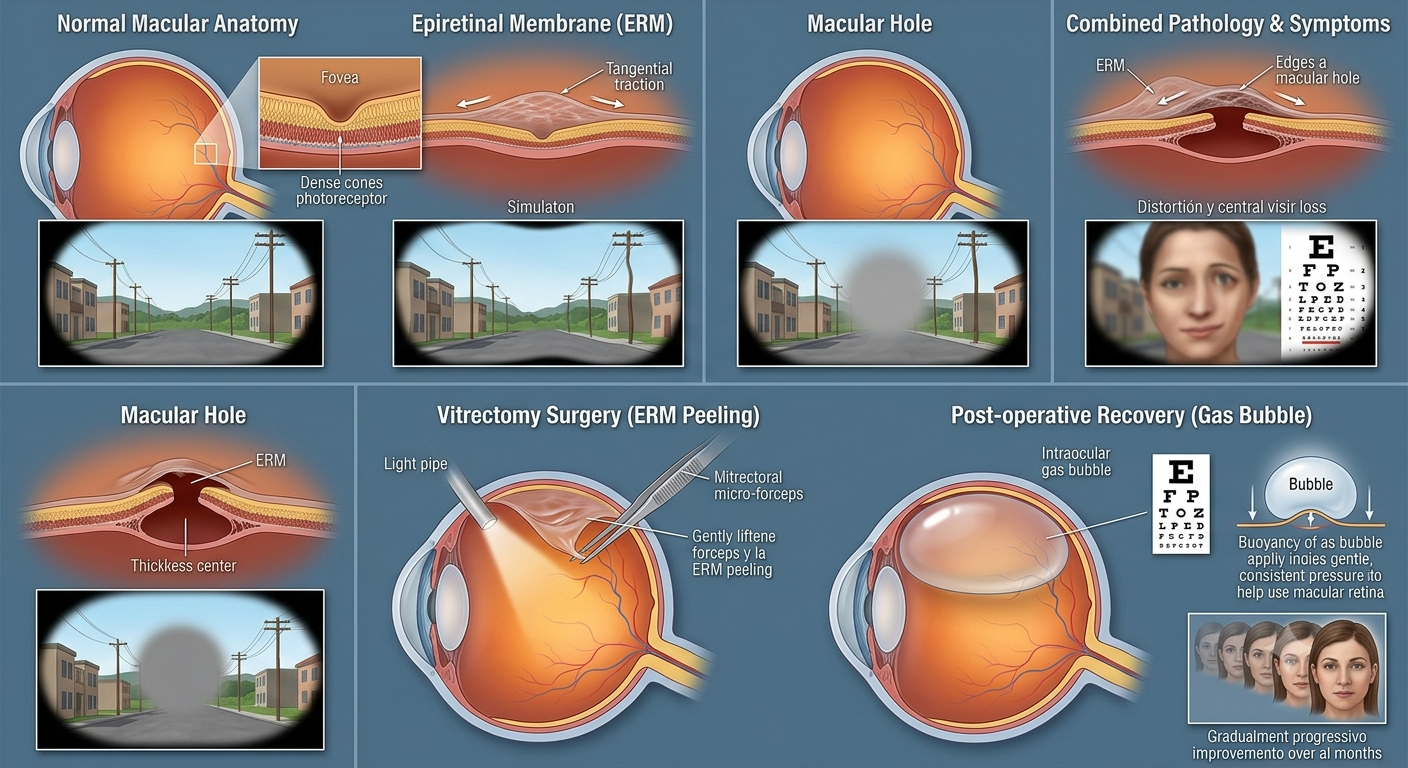 Agujero Macular y membrana epiretiniana