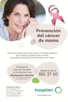 Hospiten Cancún ofrece Mastografía Gratuitas